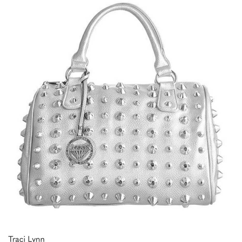 Traci Lynn Metallic Studded Satchel